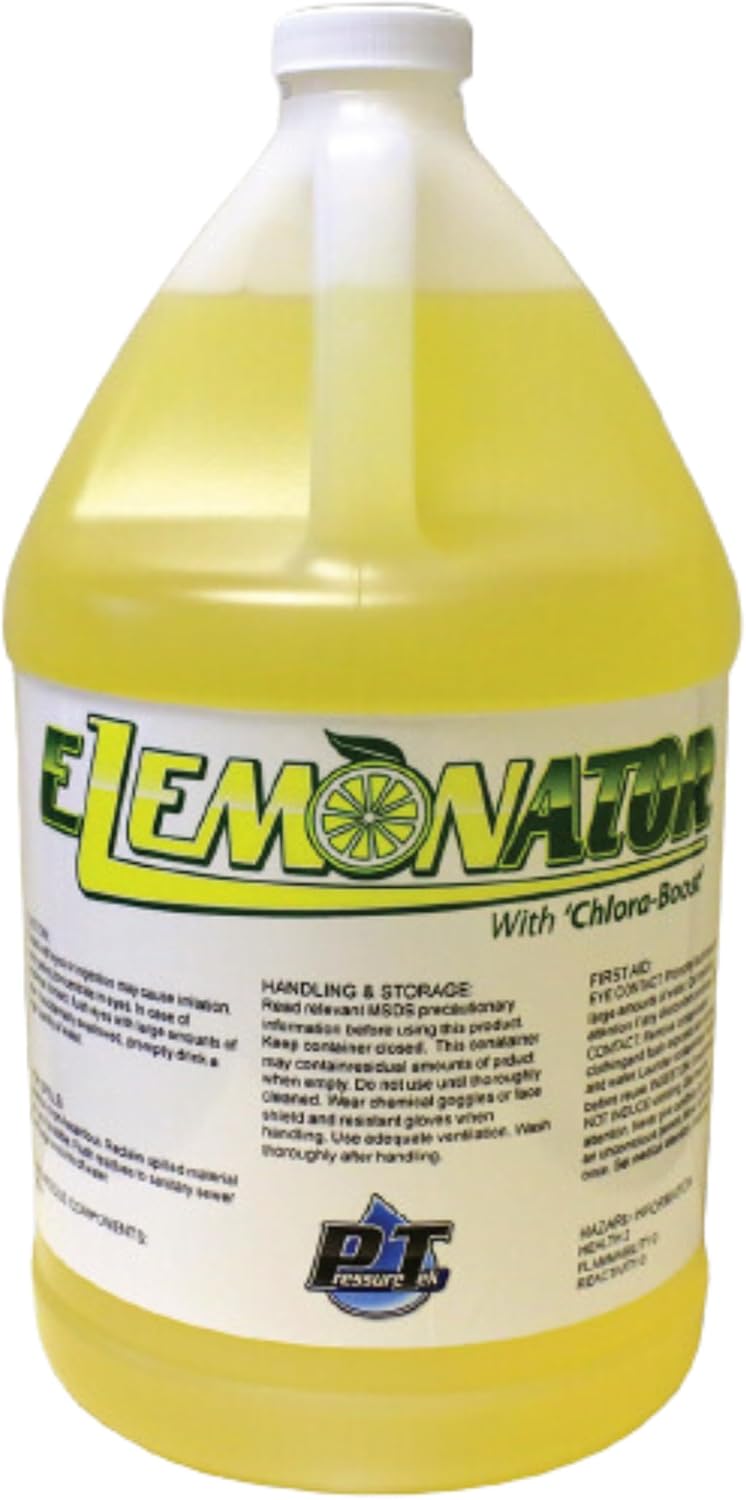 PressureTek Elemonator: House Wash Surfactant for Siding, Roof and Concrete Cleaning, Bleach Additive, Soft Wash Soap, 1/2 Gallon, 64 Fl Oz (QTY 1) - Image 1